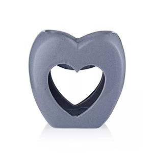 Heart Shaped Oil/Wax Burner - Grey 13cm