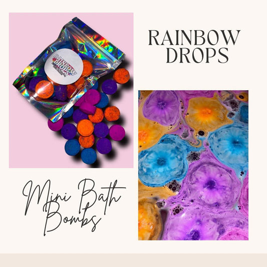 Rainbow drops mini bathbombs