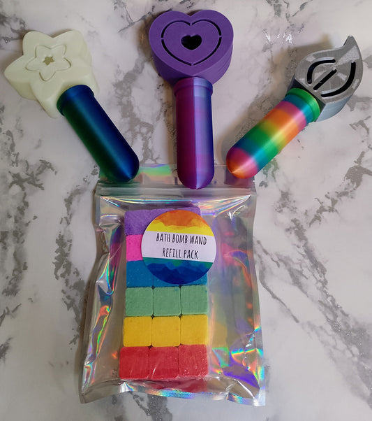 Bathbomb wand and refill set